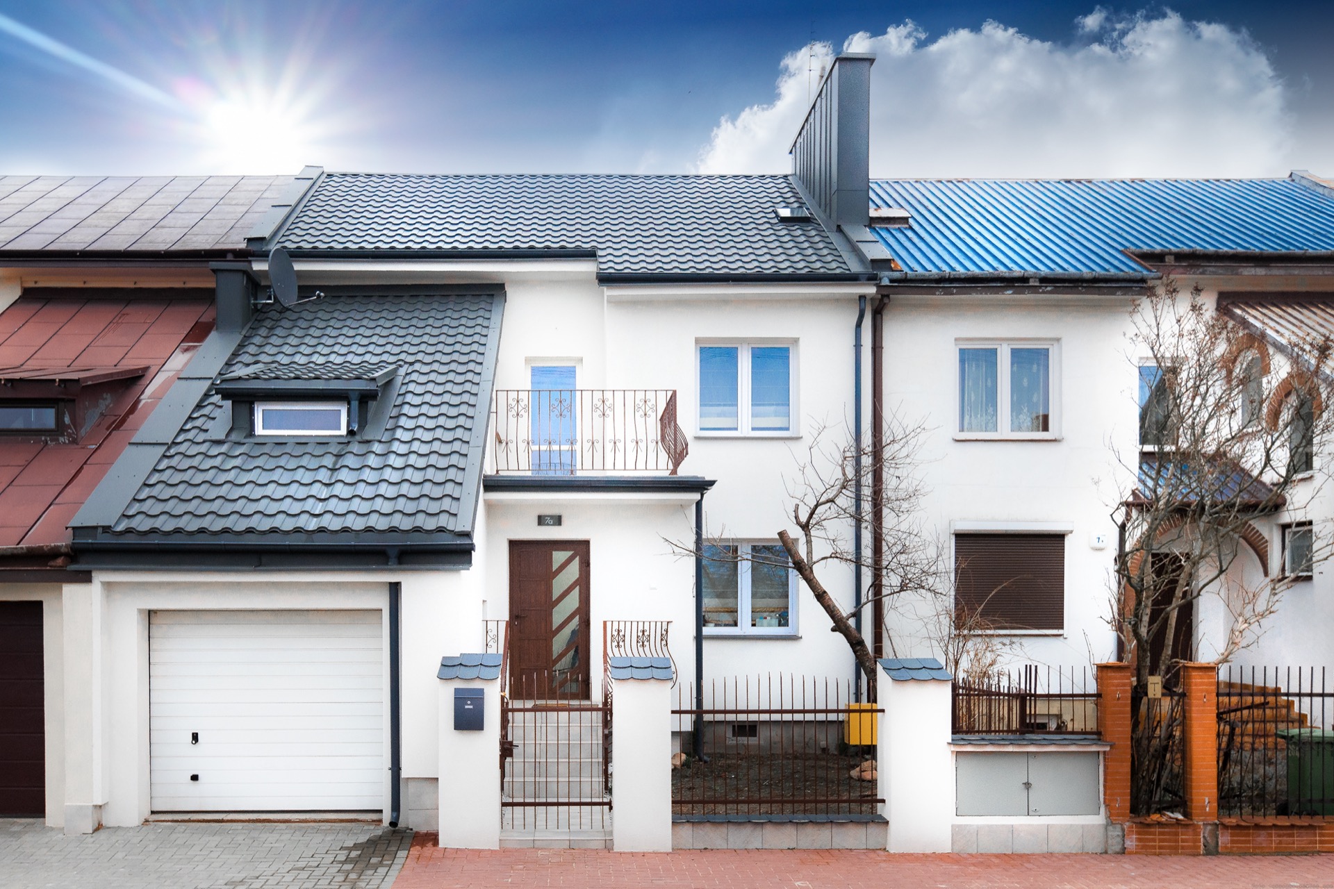 résidentiel, logement, communauté, banlieue, duplex